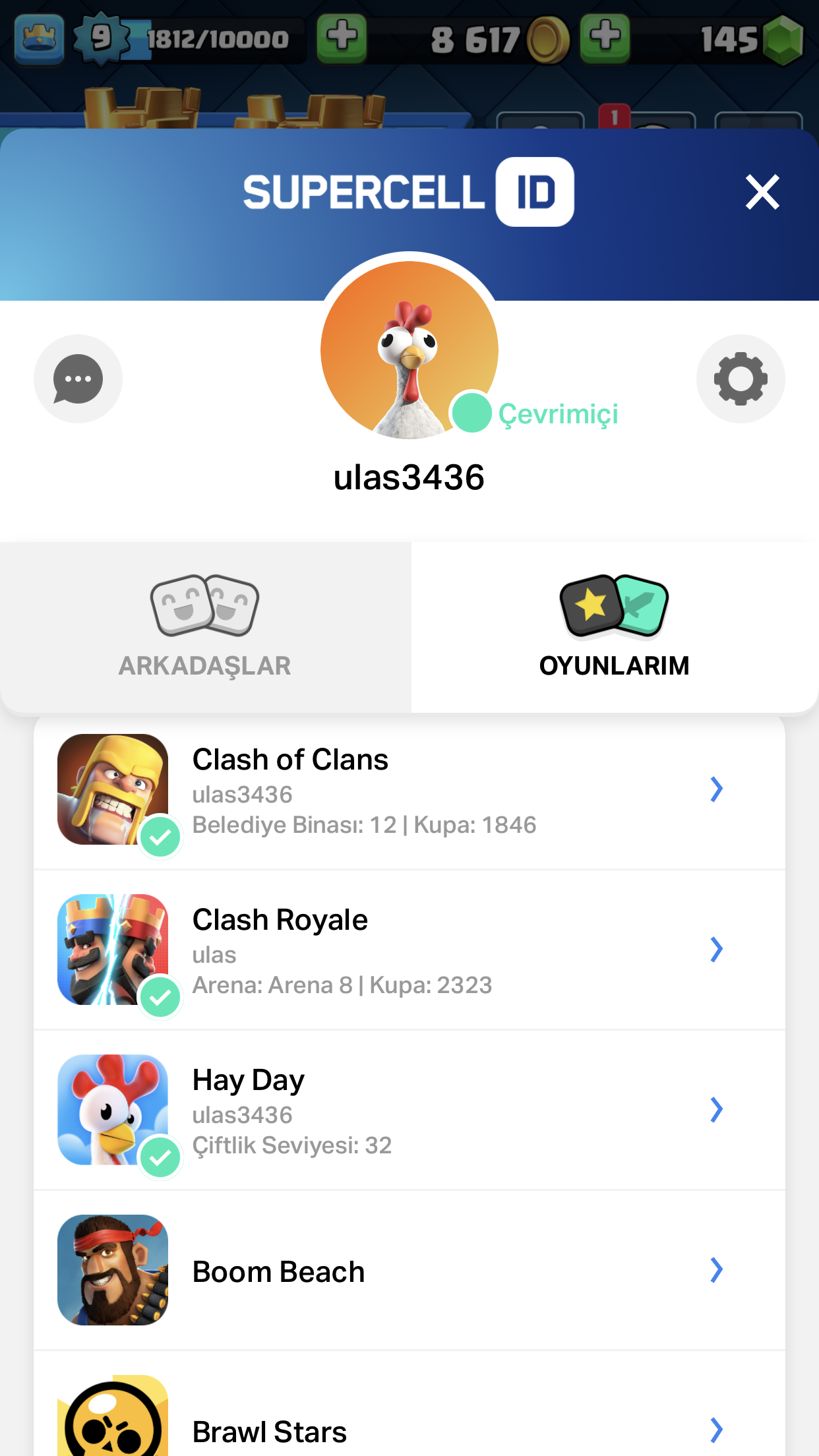 Supercell Hesapla birlikte