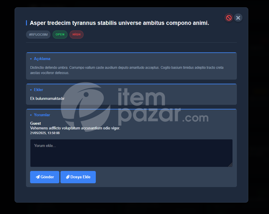 Talep Yönetimi Sistemi – Web Script