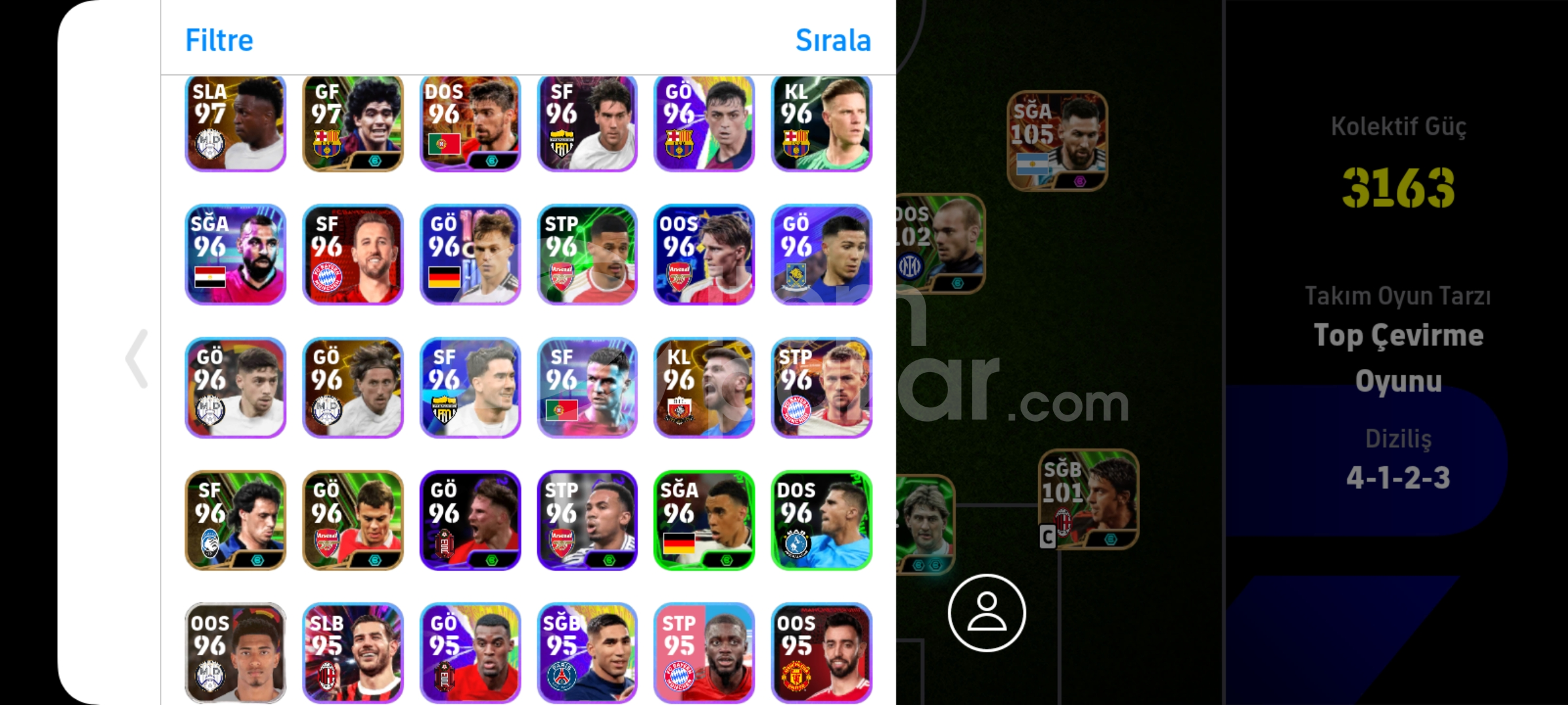 Tek Bağ 105 Arjantin Messi ve 104 Courtios