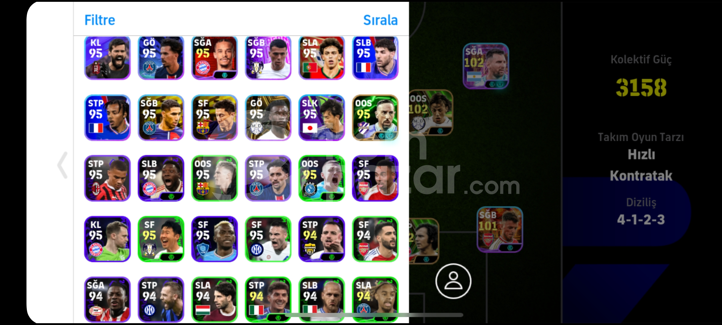 Tek Bağ 3158Kg 105 Casillas 103 Baresi