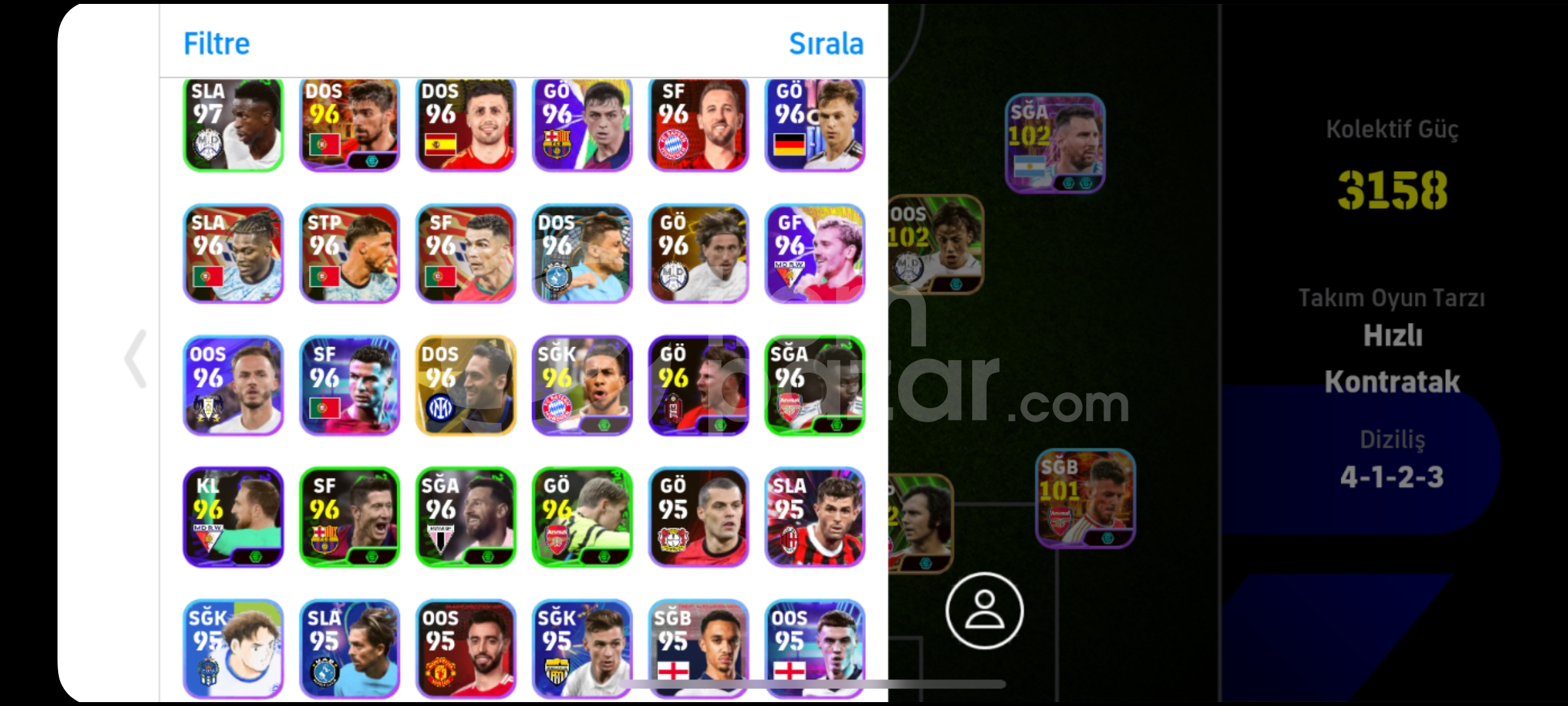 Tek Bağ 3158Kg 105 Casillas 103 Baresi