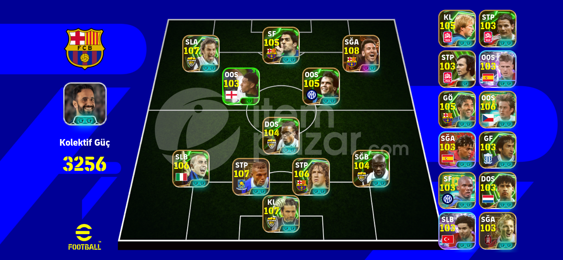 Tek bak 108 messi li hesap 