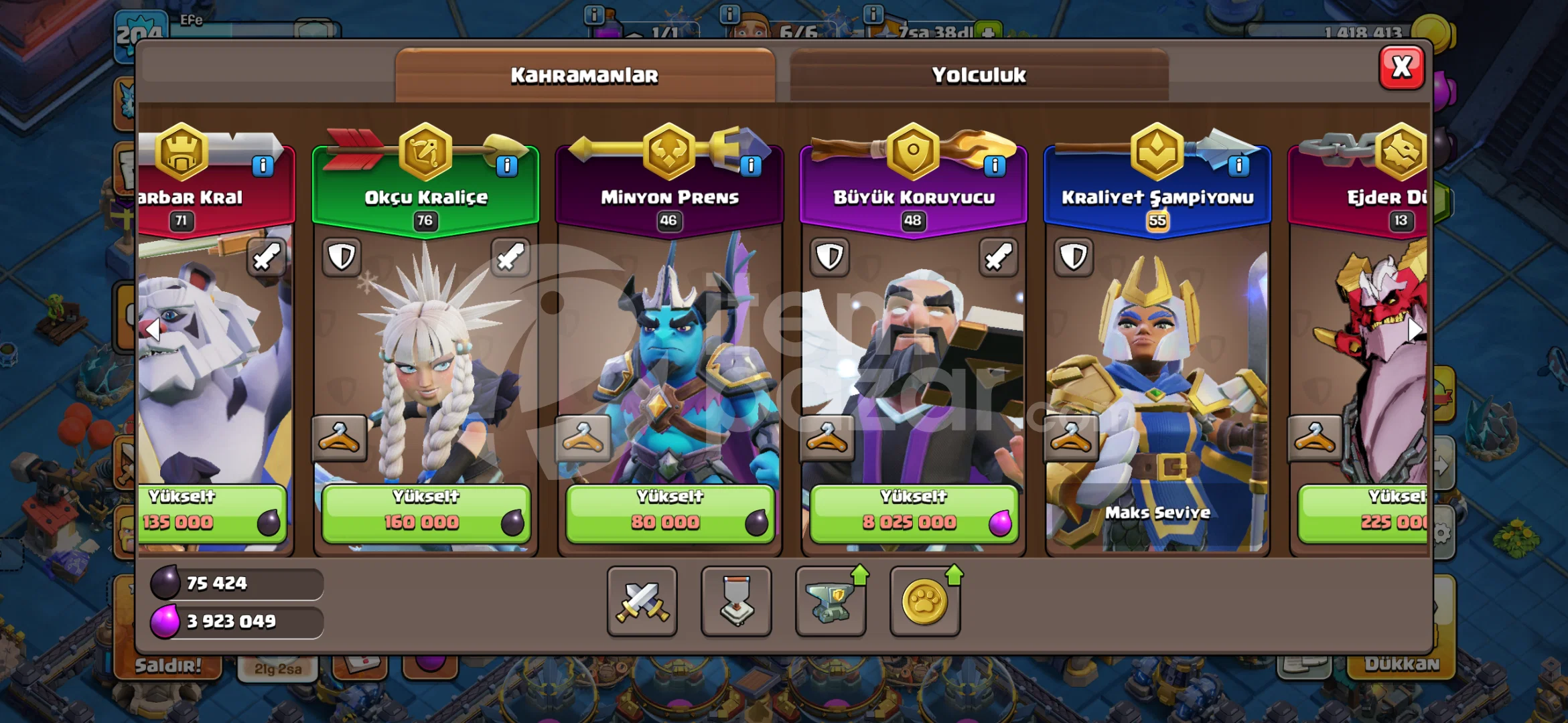 th18 max mainlik hesap