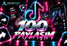 ✨Tiktok | 100 Paylaşım + Garantili✨