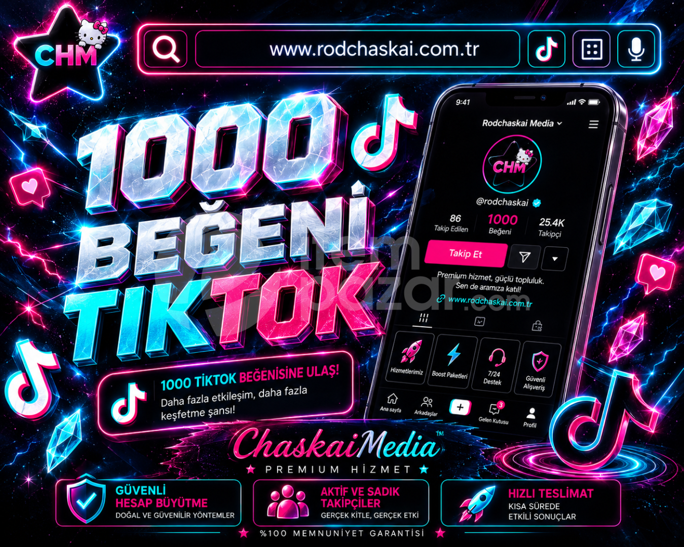 TIKTOK 1000 BEĞENI | SINIRSIZ STOK✅