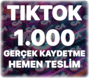 TikTok 1.000 Organik Kaydetme - Keşfet Etkili