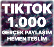 TikTok 1.000 Paylaşım - Keşfet Etkili