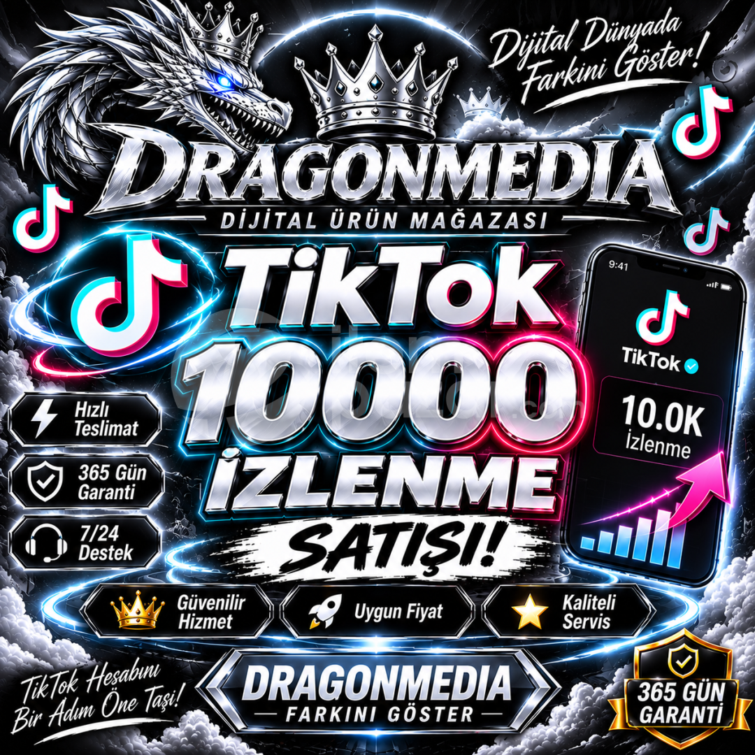 TikTok 10.000 İzlenme + 365 Gün Garanti