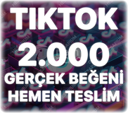 TikTok 2.000 Gerçek Beğeni - Keşfet Etkili