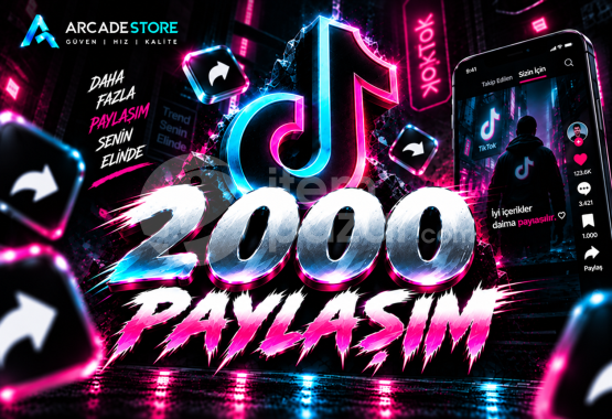 ✨Tiktok | 2000 Paylaşım + Garantili✨