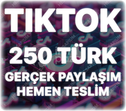 TikTok 250 Organik Türk Paylaşım