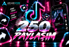 ✨Tiktok | 250 Paylaşım + Garantili✨
