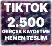 TikTok 2.500 Organik Kaydetme - Keşfet Etkili