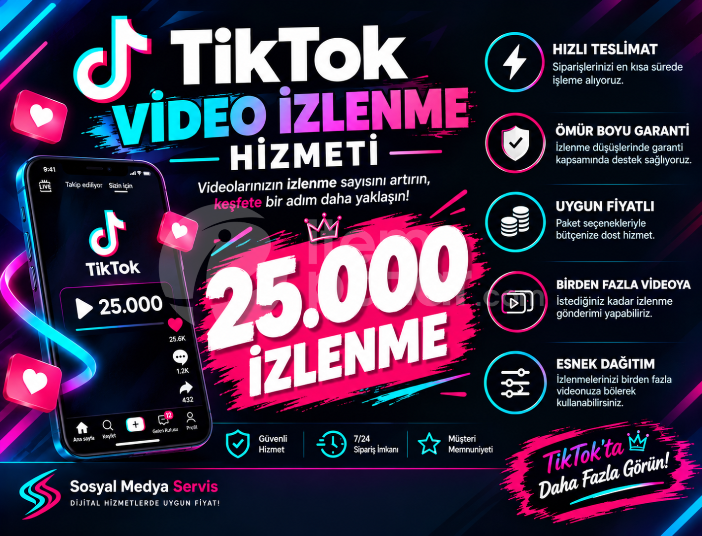 [TİKTOK] 25.000 İZLENME [ETKİLEŞİM ARTTIRIR]