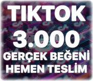 TikTok 3.000 Organik Beğeni - Keşfet Etkili