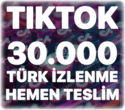 TikTok 30.000 Organik Türk İzlenme