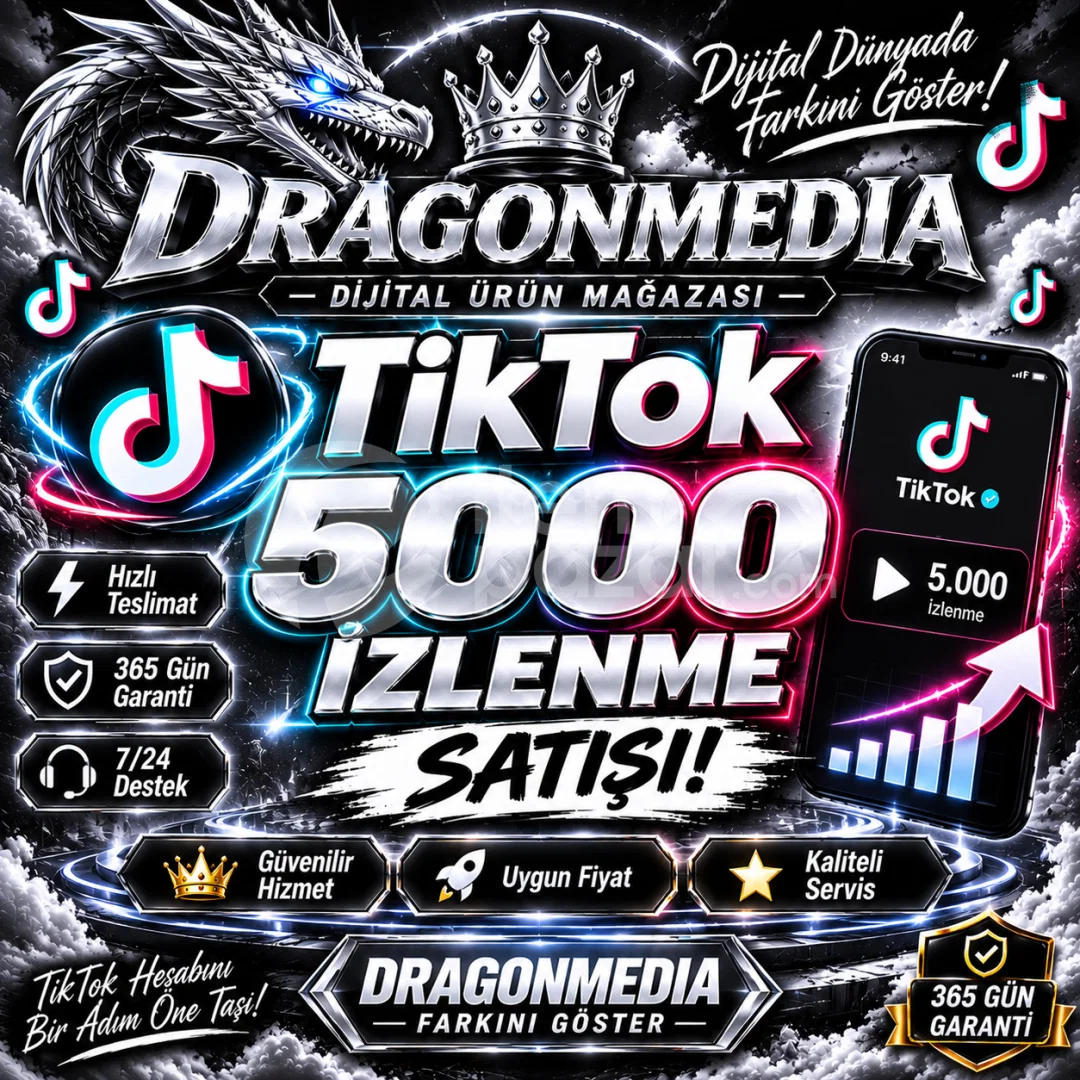 TikTok 5000 İzlenme + 365 Gün Garanti