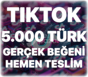 TikTok 5.000 Organik Türk Beğeni