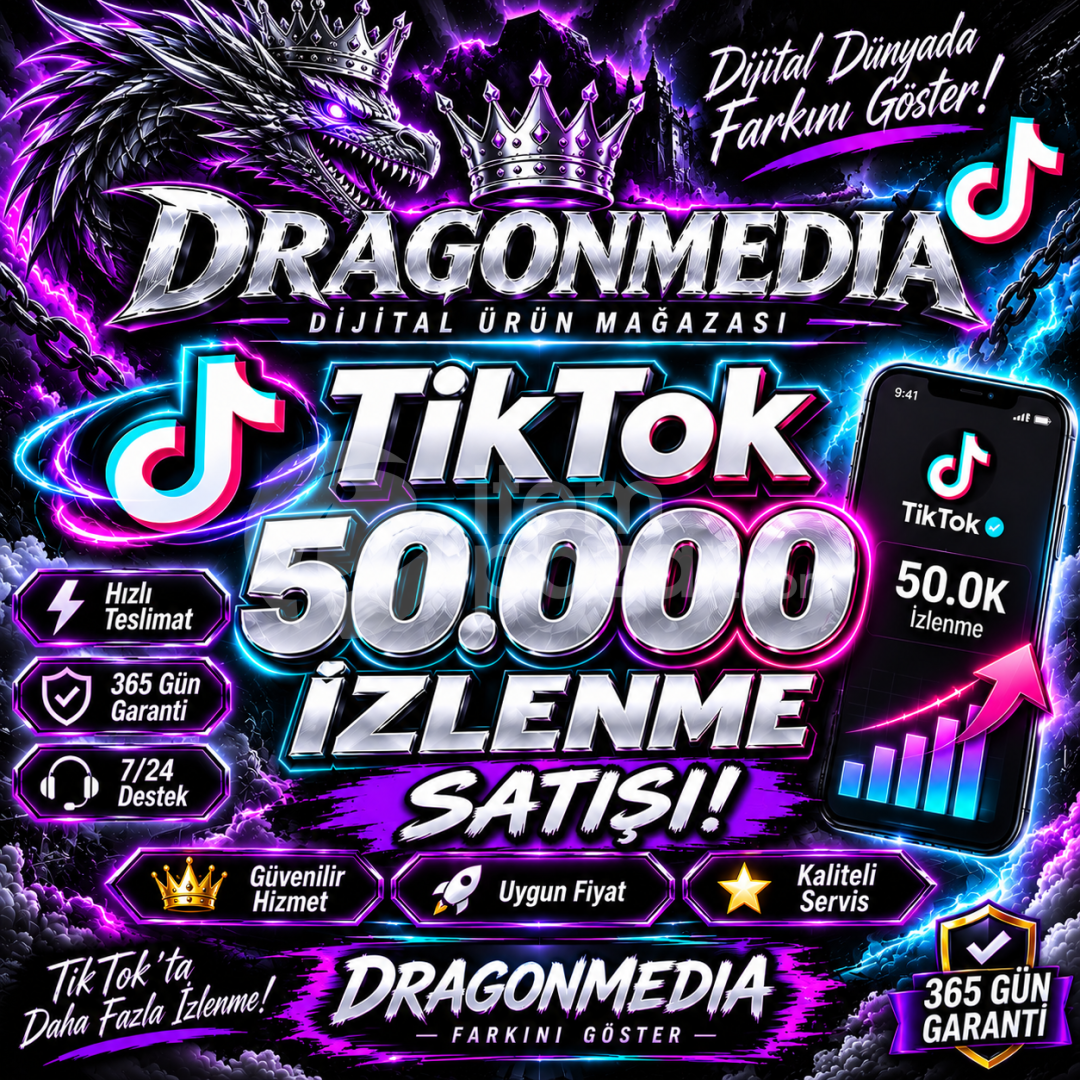 TikTok 50.000 İzlenme + 365 Gün Garanti 
