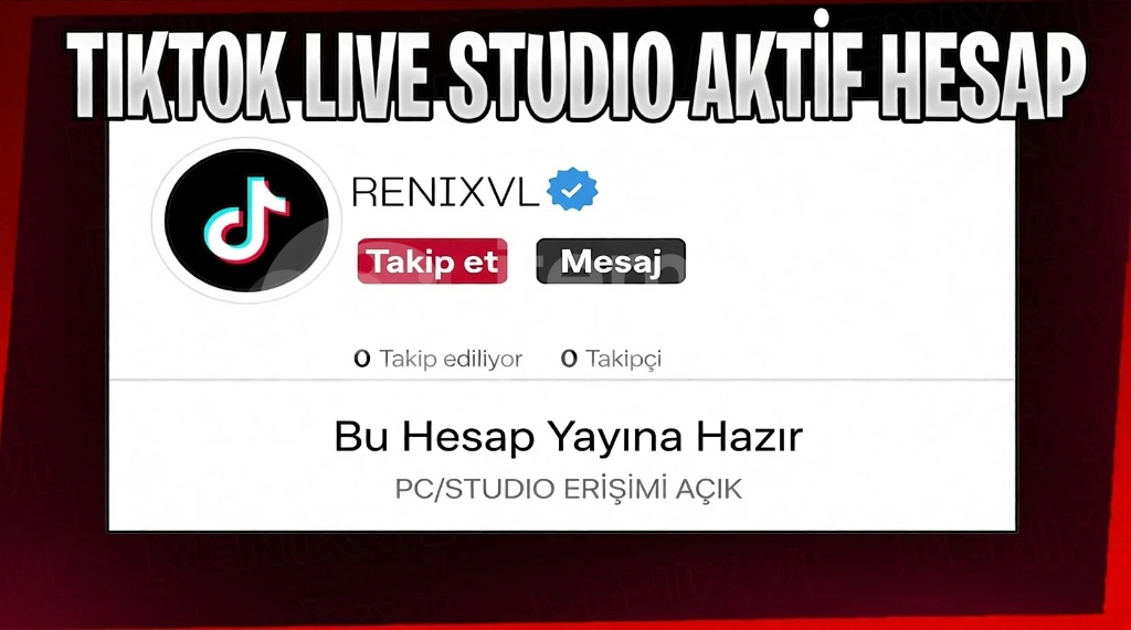 TIKTOK LIVE STUDIO CANLI YAYIN YAPABİLEN HESAP
