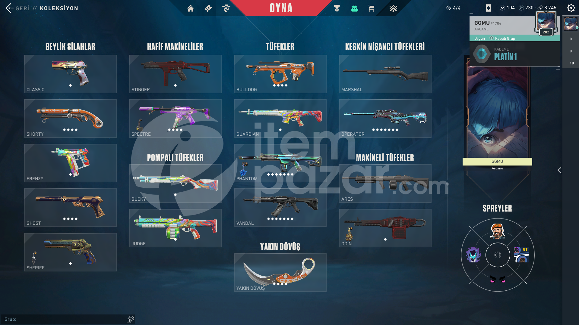 TR SERVER| ASİL PHANTOM+YAĞMACI VANDAL+KARAMBİT
