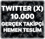 Twitter (X) 10.000 Gerçek Takipçi -Trend Etkili