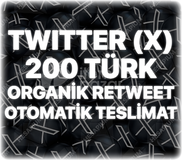 Twitter (X) 200 Türk Organik Retweet