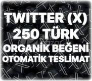 Twitter (X) 250 Türk Organik Beğeni