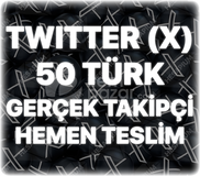 Twitter (X) 50 Türk Gerçek Takipçi -Trend Etkil