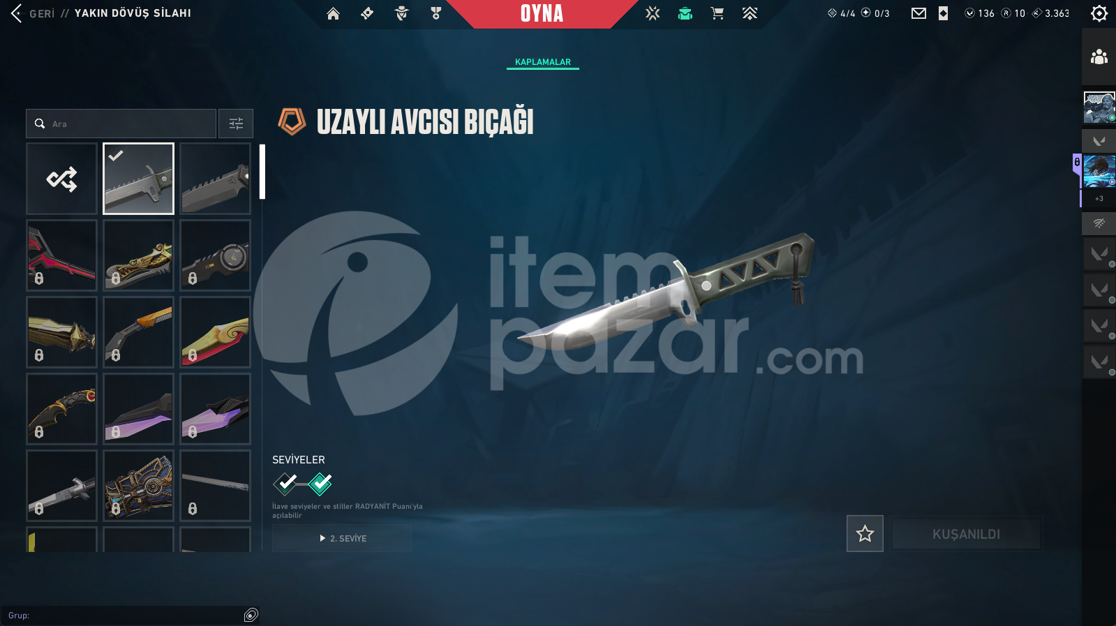 UCUZA UZAYLI BIÇAK+YİTİK VANDAL ALINMADAN KAP 