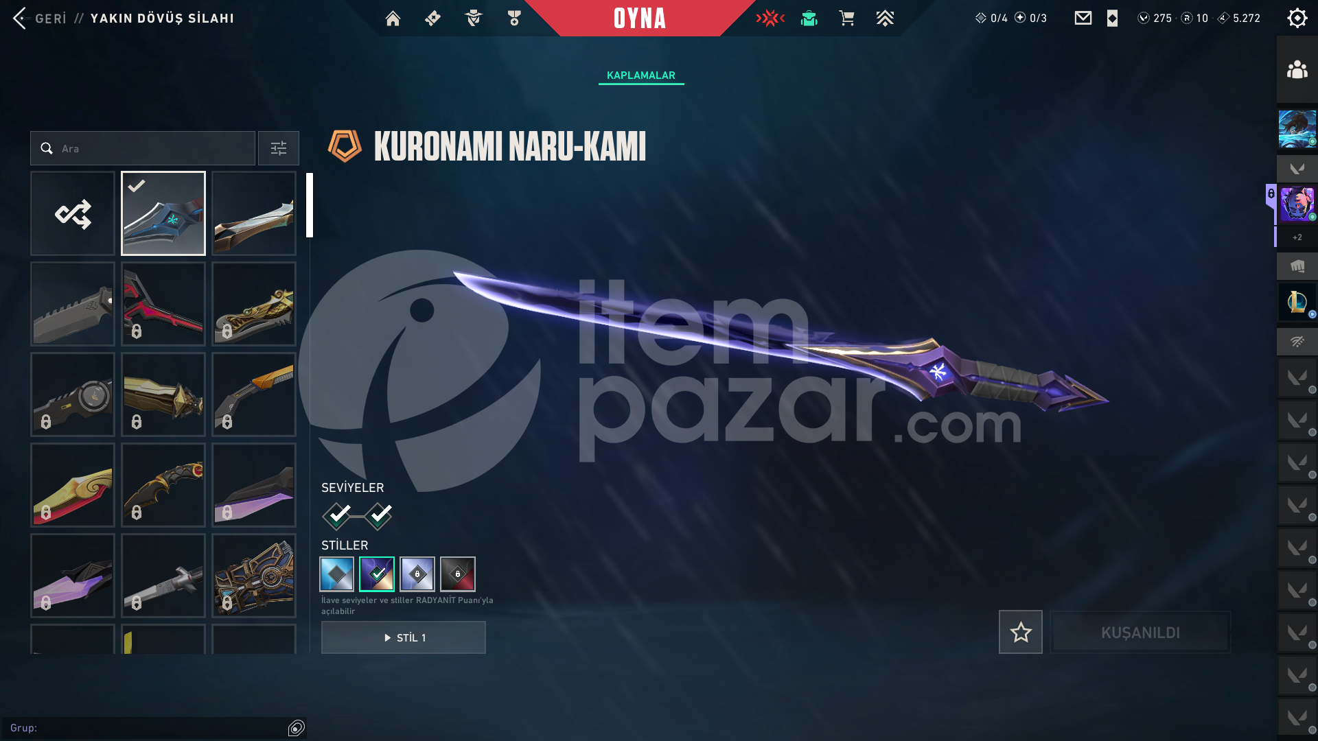 UNRANKED KURONOMİ 2.0 FULL SET +KAOS VANDAL+BP 