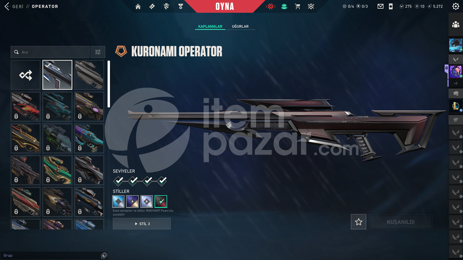 UNRANKED KURONOMİ 2.0 FULL SET +KAOS VANDAL+BP 