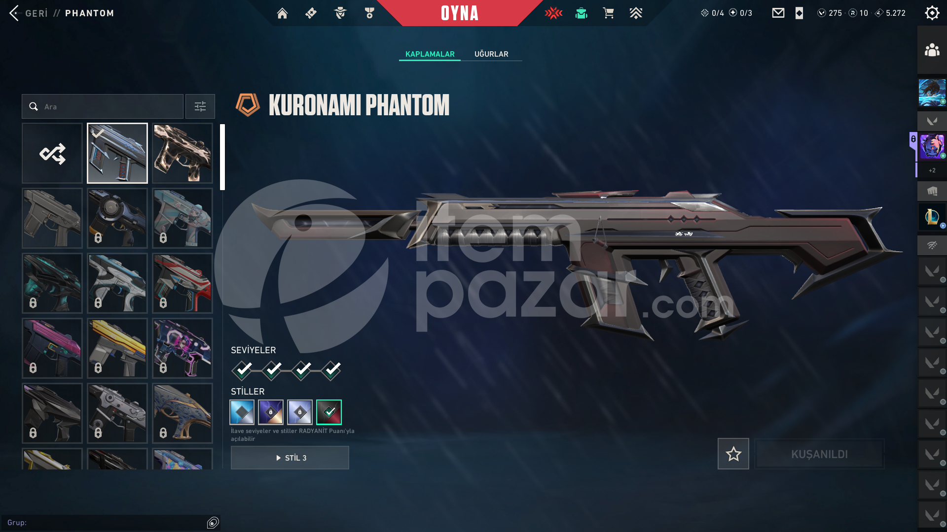 UNRANKED KURONOMİ 2.0 FULL SET +KAOS VANDAL+BP 