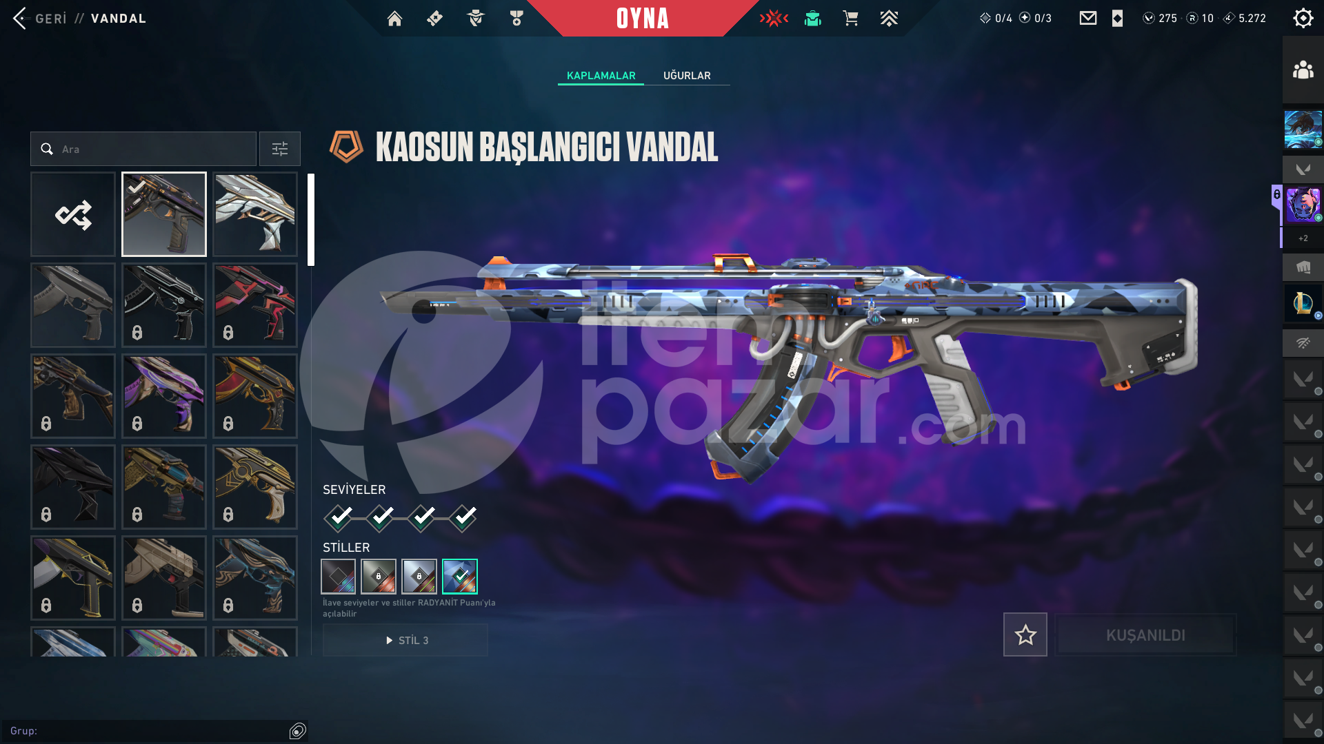 UNRANKED KURONOMİ 2.0 FULL SET +KAOS VANDAL+BP 