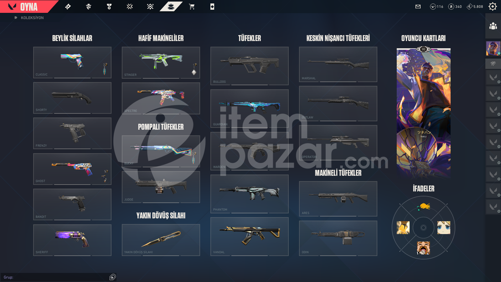 UYGUN HESAP, dopdolu bol skin mainlemelik hesap