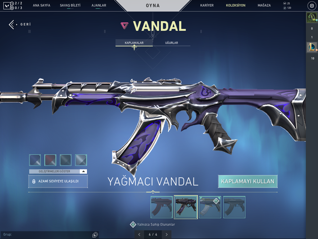 Valorant altın hesap rgx bıçaklı
