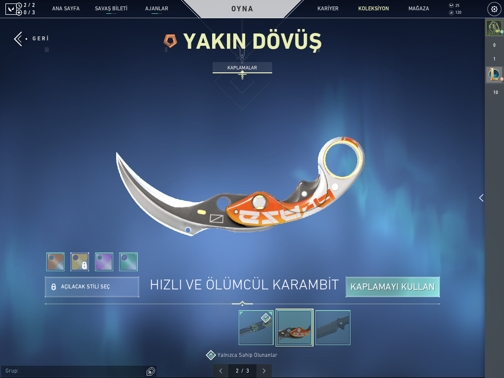 Valorant altın hesap rgx bıçaklı