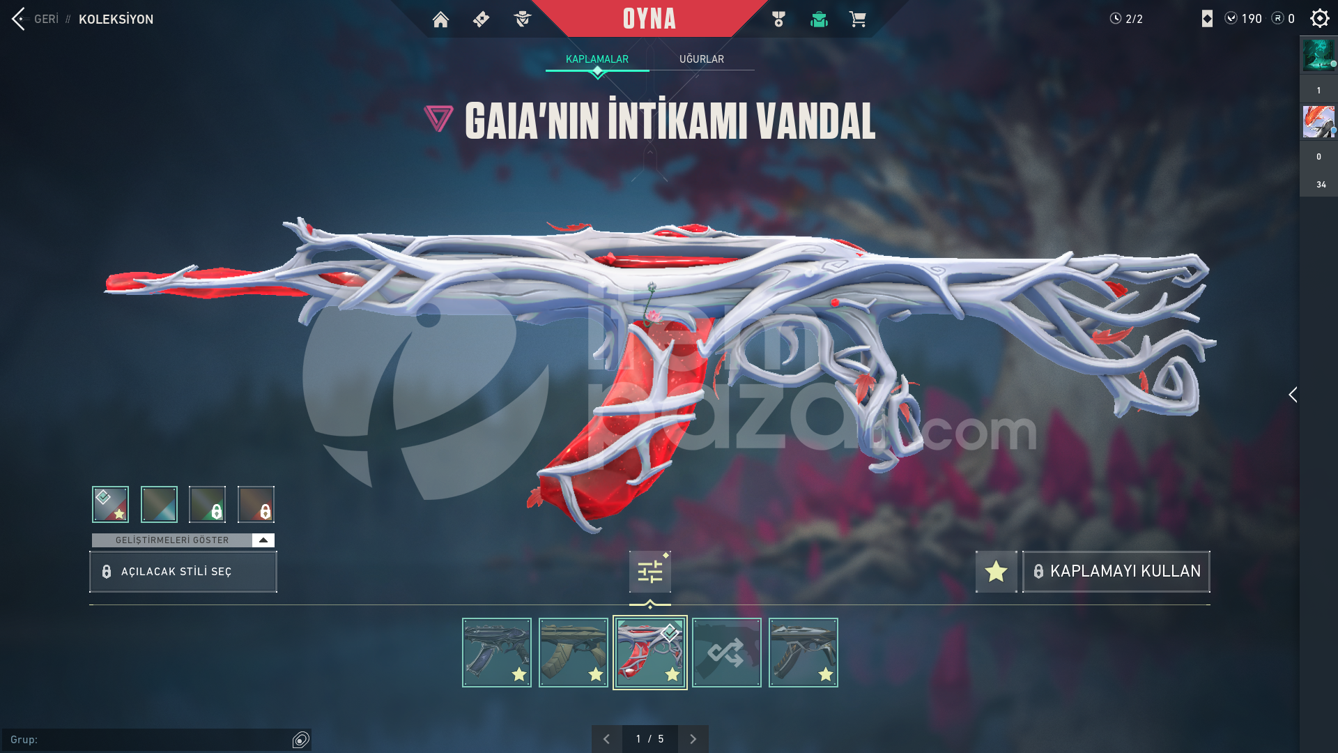 Valorant mainlemelik bol skinli hesap