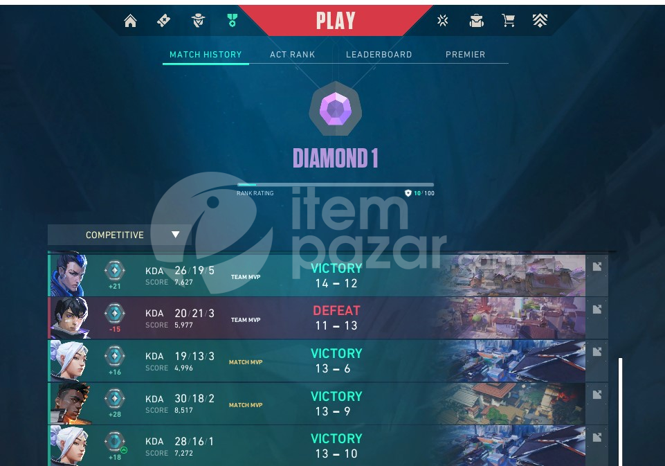 VALORANT YÜKSEK MMR DİA ELO HESAP
