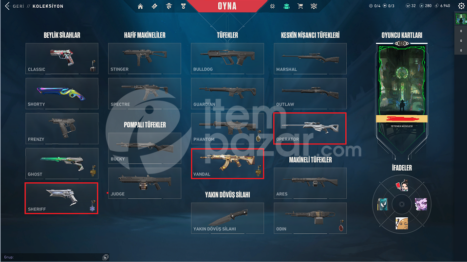 VANDAL + SHERİFF + OPERTÖR EFSANE HESAP