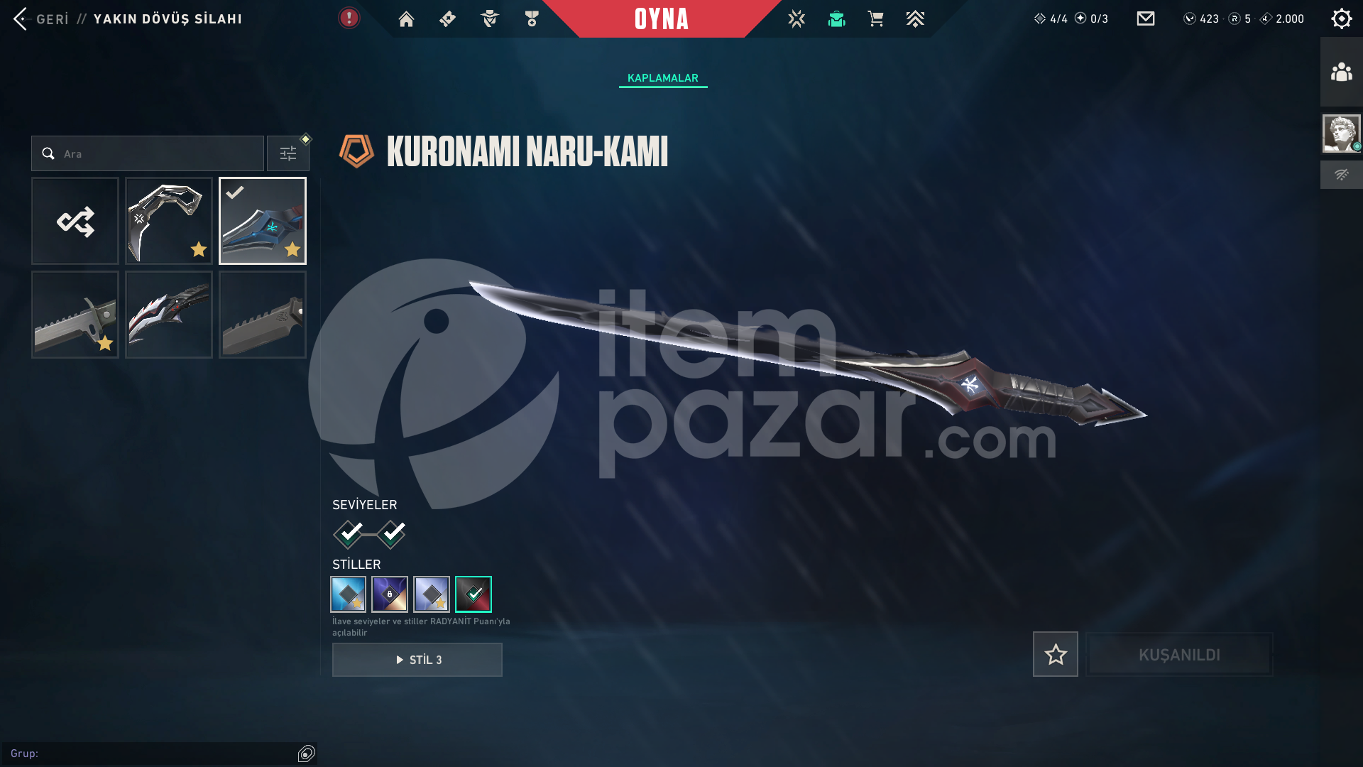 VCT 2025 Karambit Evori Van Uzaylı Avcısı Bıç