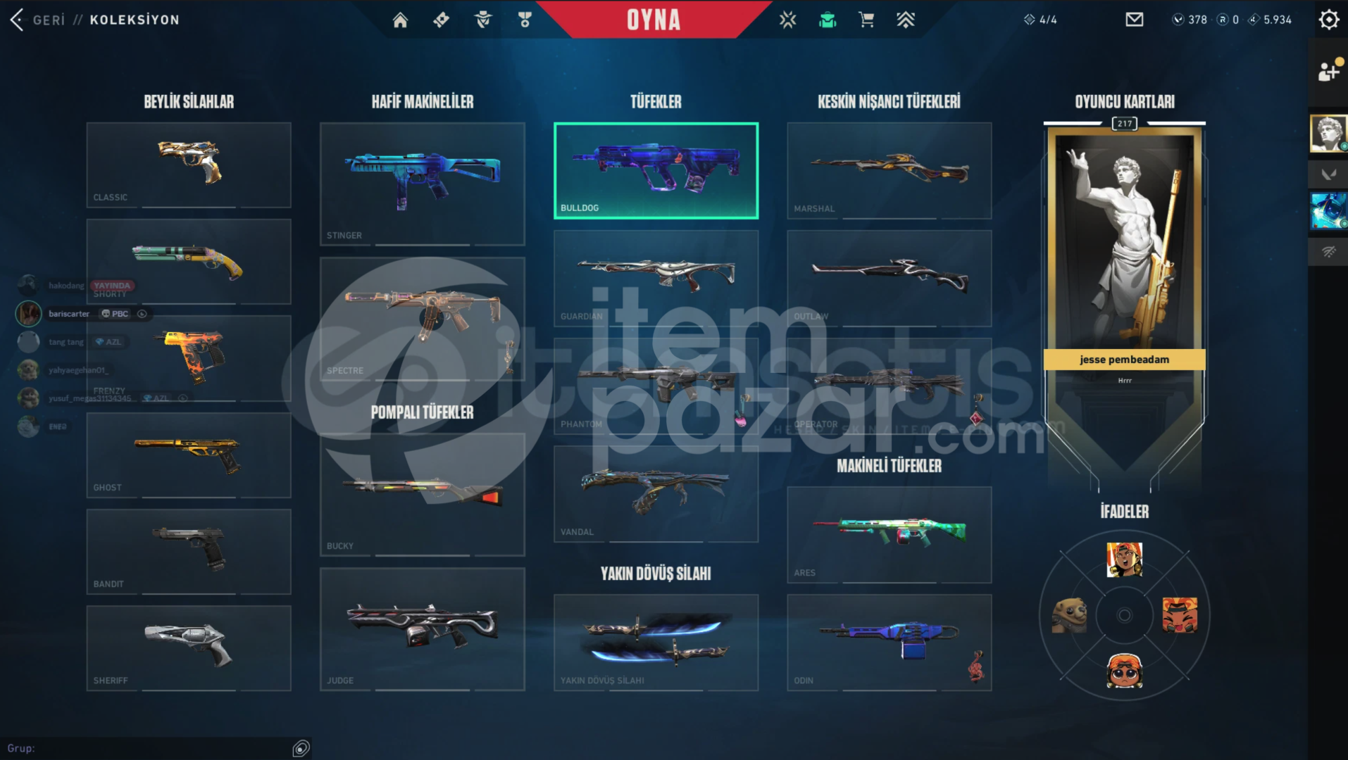 VCT 24 SETLİ BOL SKİNLİ MAİNLEMELİK HESAP