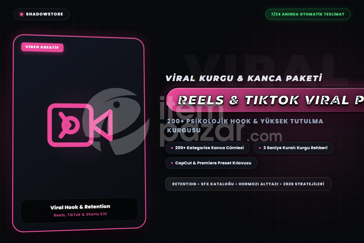 Viral Video Kurgu ve Kanca Paketi - 200+ Psiko