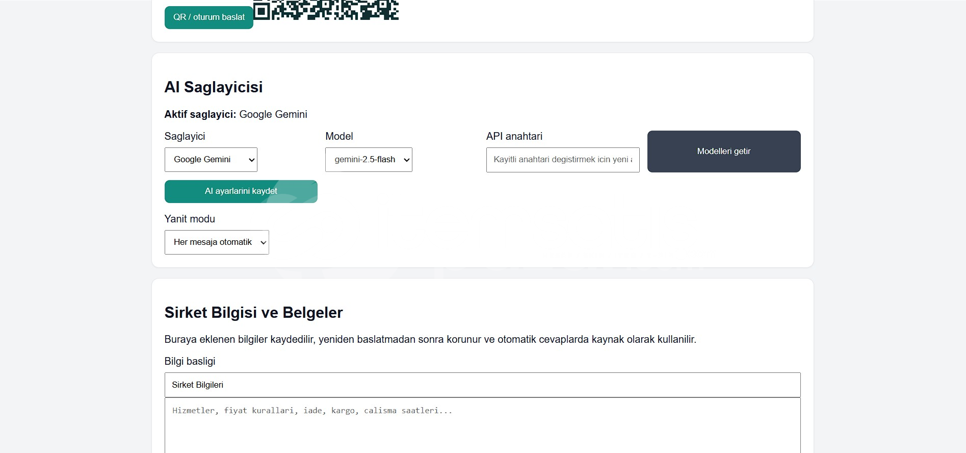Whatsapp AI Müşteri Asistanı
