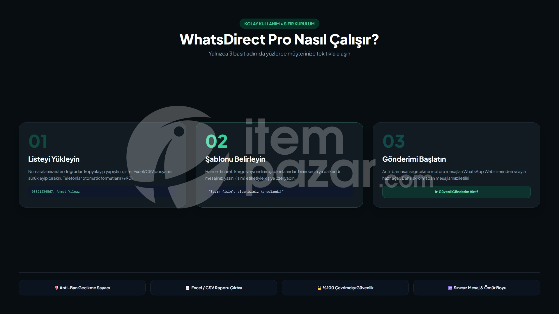 WhatsDirect Pro | Kayıtsız Toplu WhatsApp Botu