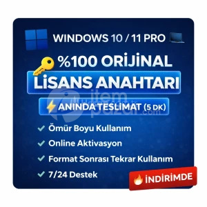 Windows 10-11 Pro Key + GARANTİLİ