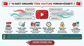 YouTube 10 Adet %100 Türk Gerçek Yorum |