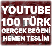 Youtube 100 Organik Türk Beğeni - Garantili