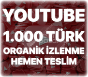 Youtube 1.000 Organik Türk İzlenme