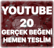 Youtube 20 Organik Beğeni - Garantili